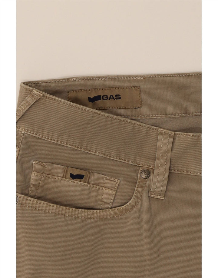 GAS Mens Straight Casual Trousers W33 L30 Brown Cotton Vintage Gas and Second-Hand Gas from Messina Hembry 