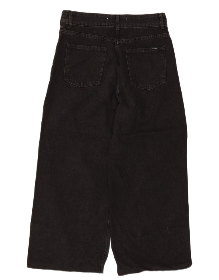 Zara Capri Jeans Feminino EU 40 Médio W30 L23 Algodão Preto