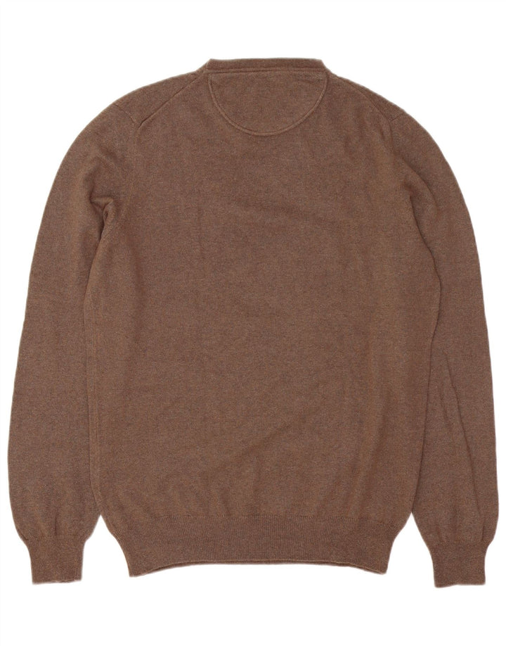 Suéter masculino Trussardi Jeans com gola redonda, marrom médio