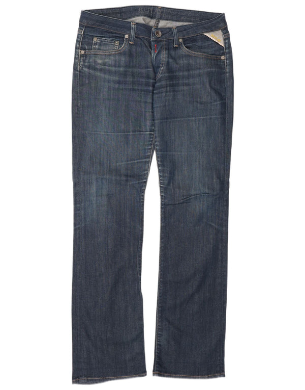 Jeans feminino Replay Bootcut W30 L32 azul marinho algodão