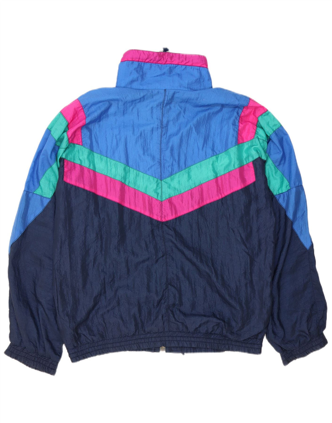 MC Kee's Mens Loose Fit Retro Treino Top Jaqueta Azul Médio Colourblock