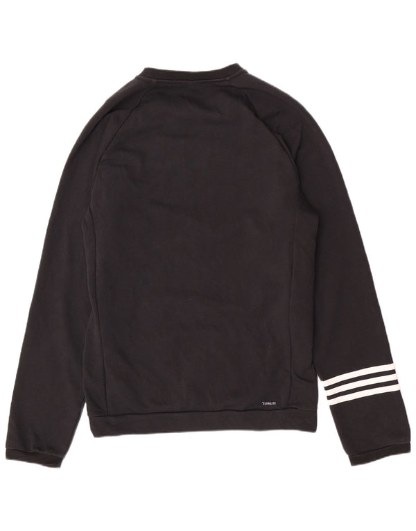Adidas Mens Regular Fit Moletom Jumper Médio Algodão Preto
