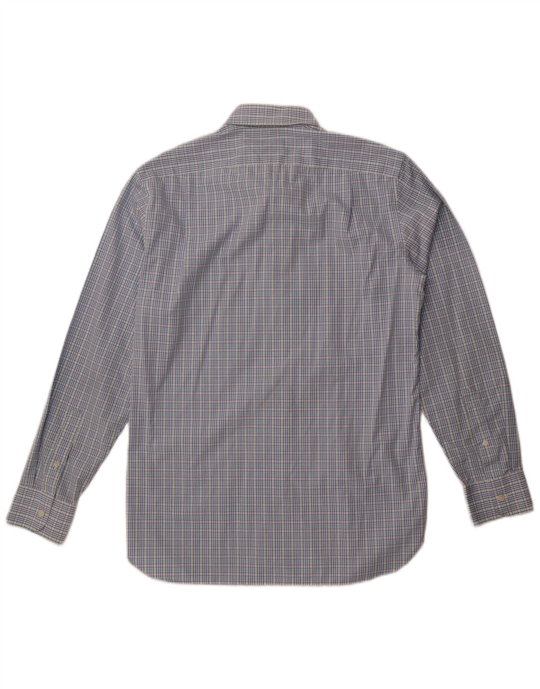 Camisa masculina J. Crew UK 15 15 1/2 algodão xadrez azul médio