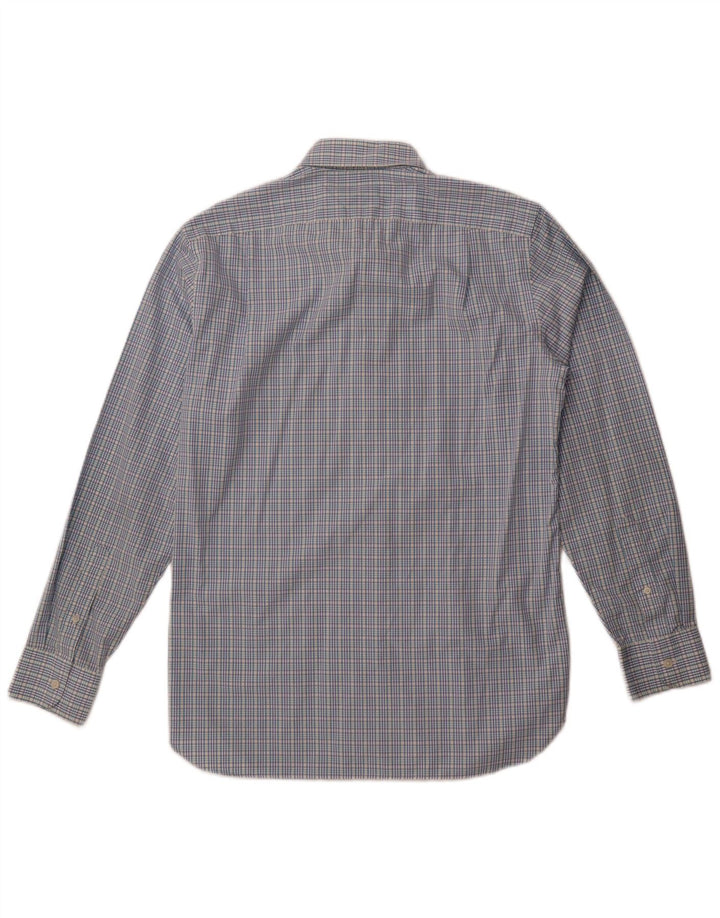 Camisa masculina J. Crew UK 15 15 1/2 algodão xadrez azul médio
