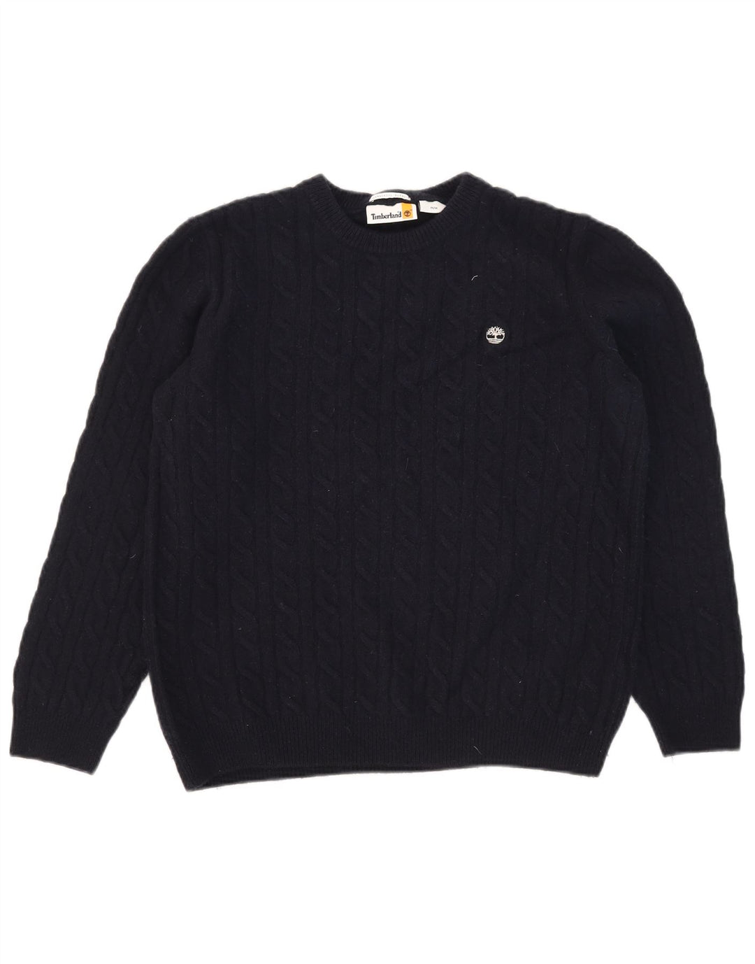 Suéter masculino Timberland com gola redonda, lã azul marinho médio