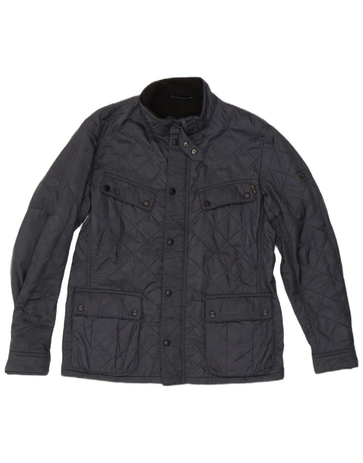 Jaqueta masculina acolchoada BARBOUR UK 40 grande poliamida azul marinho