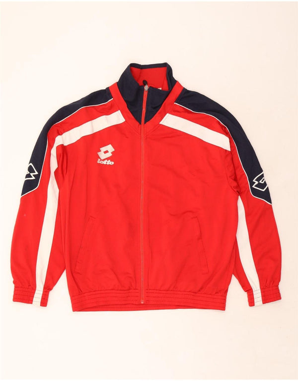 Lotto Mens Graphic Tracksuit Top Jacket UK 42/44 XL Vermelho Colorblock