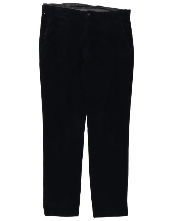 Calça masculina reta de veludo Tommy Hilfiger W34 L32 algodão azul marinho