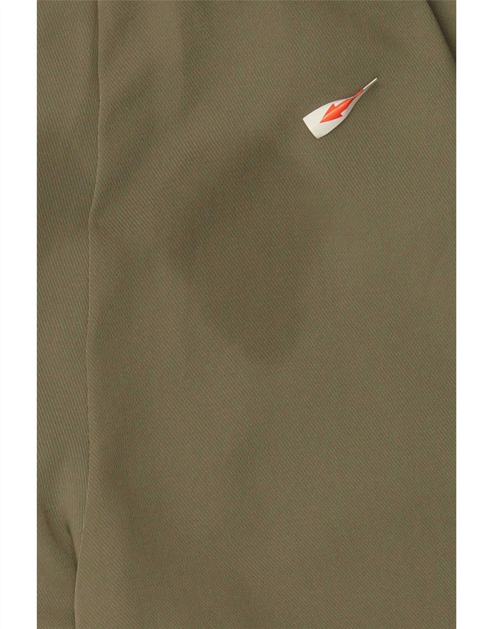 Zara Calça feminina cônica cortada grande W32 L24 poliéster cáqui
