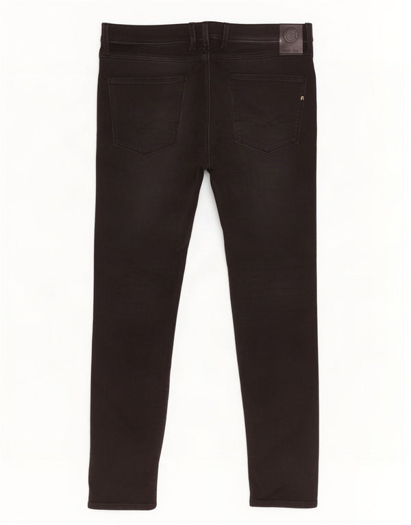 Replay Mens Anbass Slim Jeans W36 L32 Algodão Preto