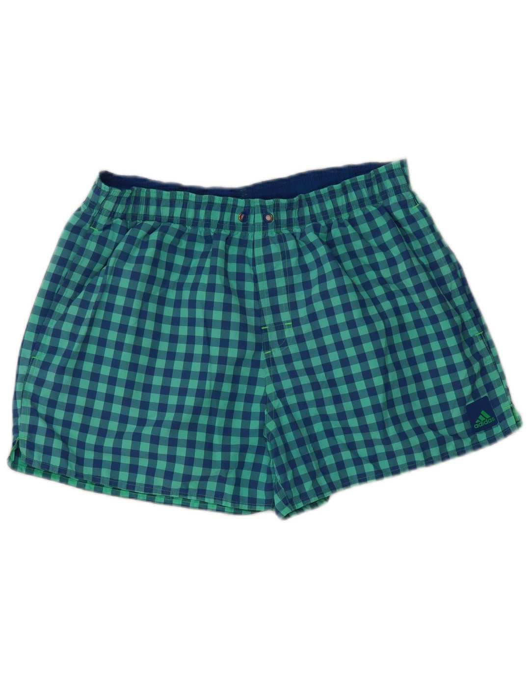 Adidas Mens Natação Shorts Grande Turquesa Gingham Nylon
