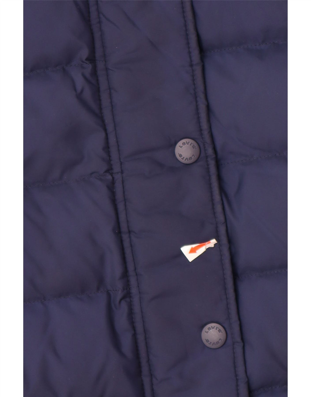 Jaqueta feminina acolchoada com capuz grande LEVI'S Reino Unido 10 pequena azul marinho