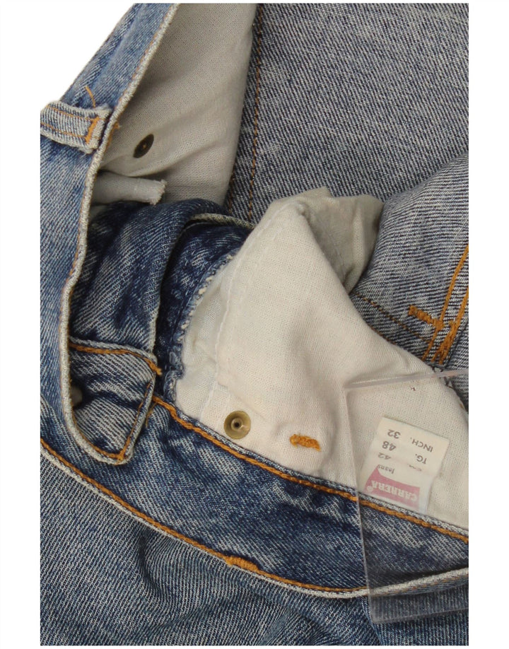 Carrera Mens Straight Jeans W32 L30 Azul Algodão