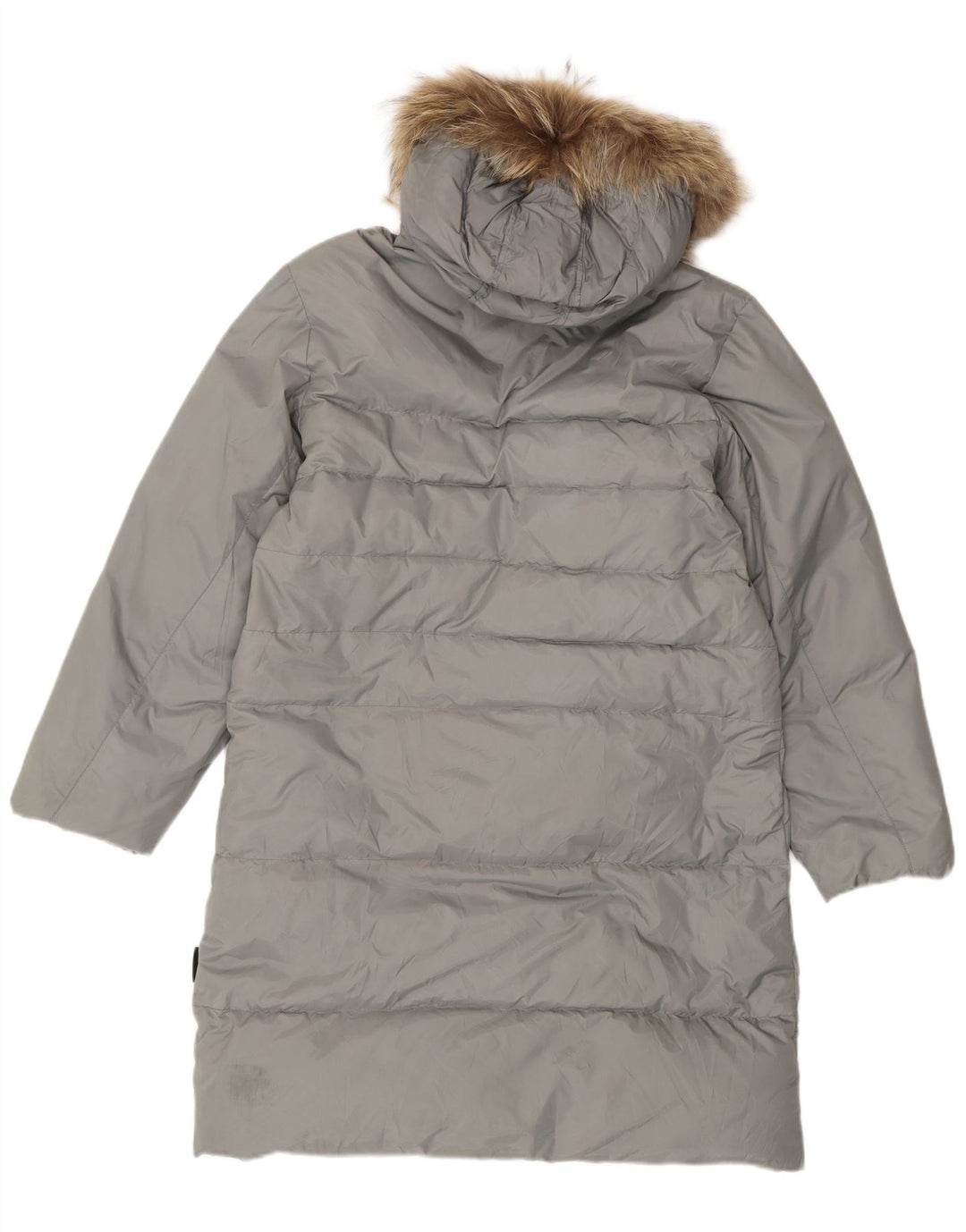 Casaco acolchoado com capuz feminino Sergio Tacchini UK 14 poliamida cinza médio