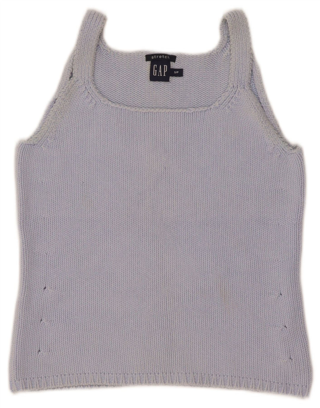 Gap Womens Crop Knit Cami Top Reino Unido 8 Pequeno Algodão Azul