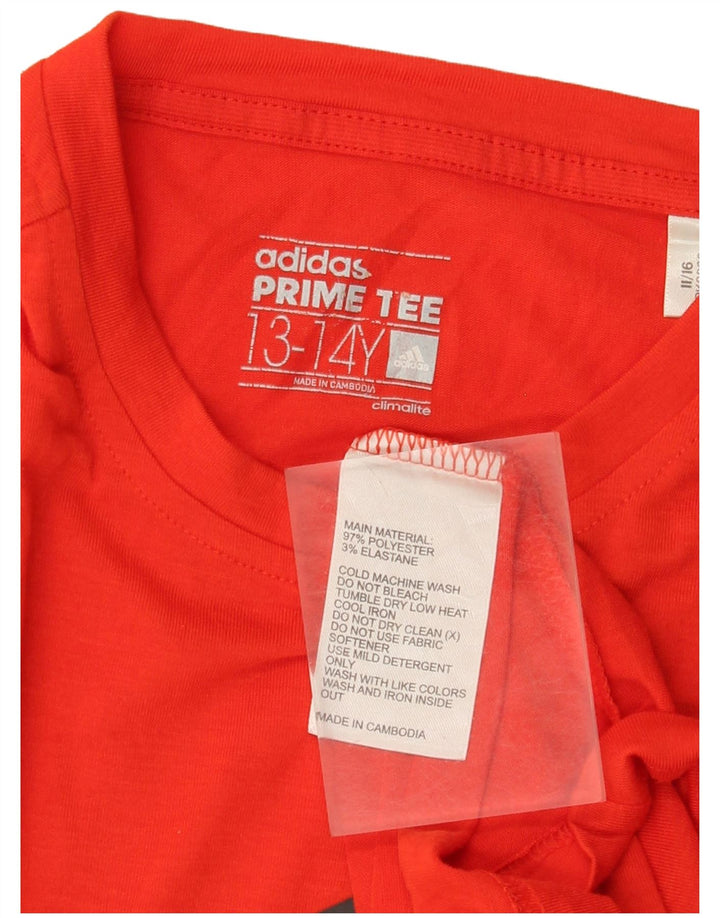 Camiseta Adidas Boys Climalite Graphic Top 13-14 Anos Poliéster Vermelho