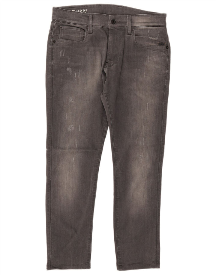 G-Star Masculino Revend Slim Jeans W32 L27 Algodão Cinza