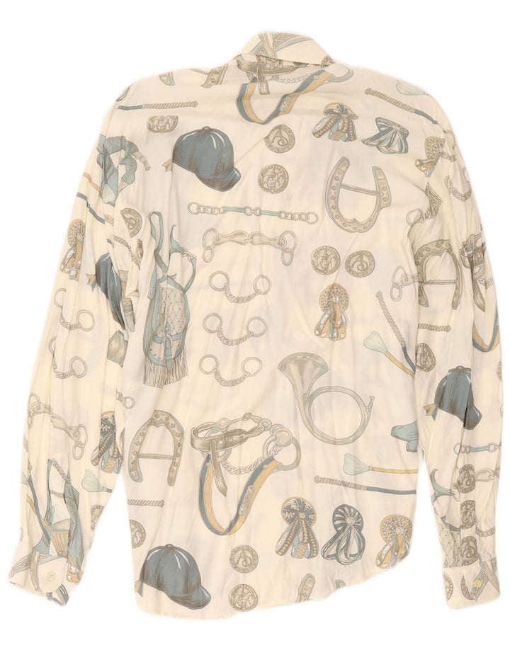 Camisa masculina Criver com estampa abstrata média viscose branca