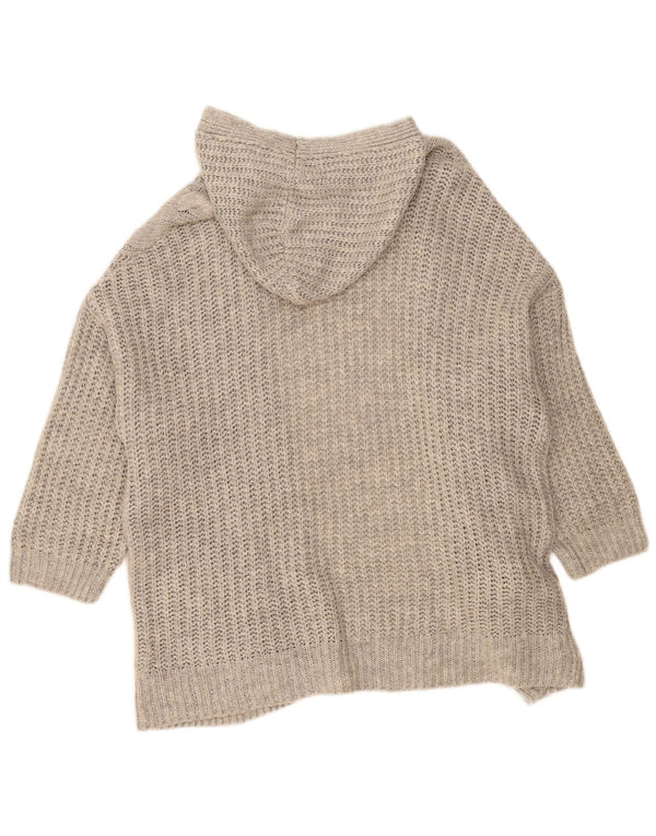 Suéter cardigã feminino Marks & Spencer com capuz aberto Reino Unido 14 cinza médio