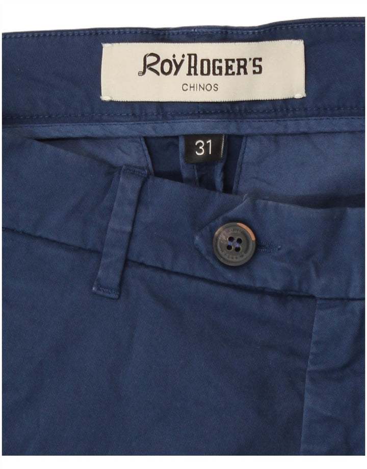 Shorts chino feminino Roy Rogers W31 algodão azul marinho médio