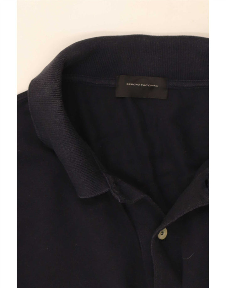Camisa pólo masculina de manga comprida Sergio Tacchini grande azul marinho