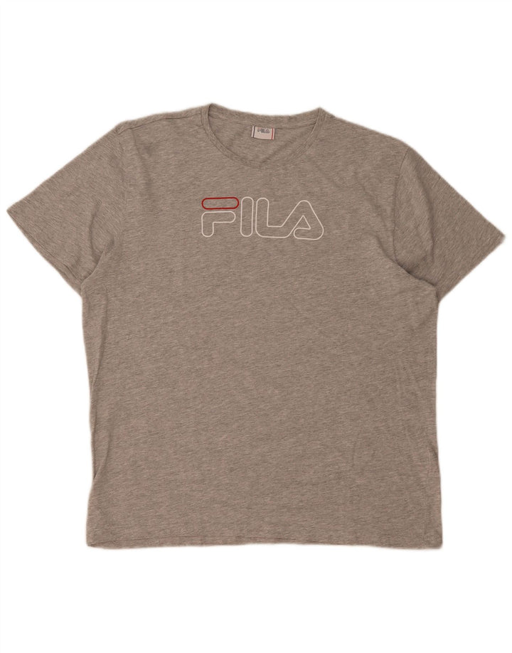 Camiseta masculina Fila Graphic Top grande cinza manchado