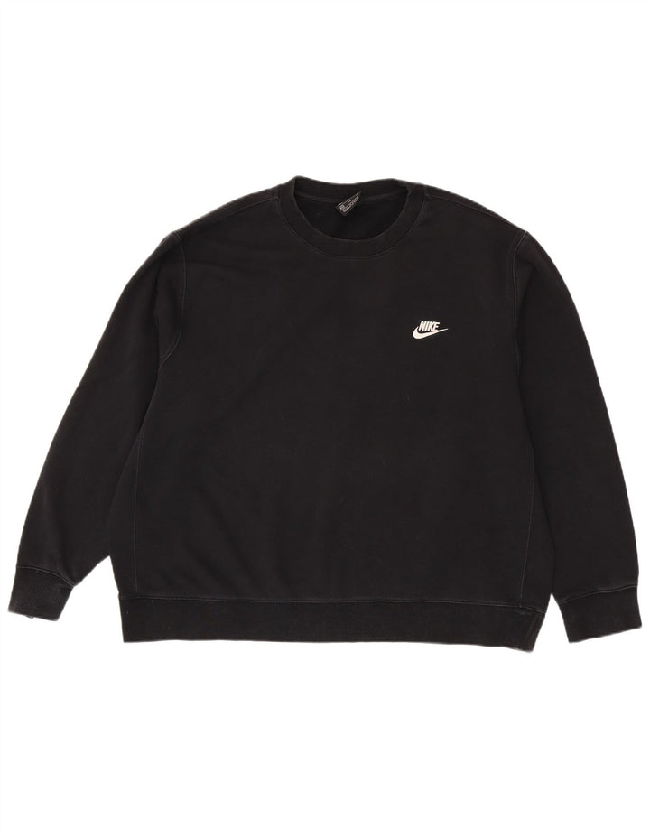 NIKE Mens Moletom Jumper 2XL Algodão Preto