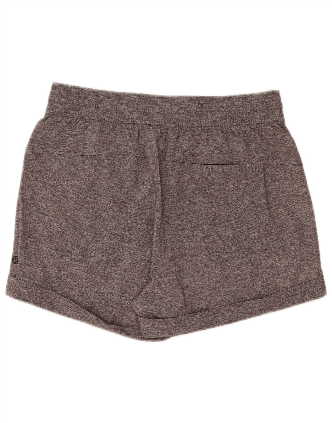 Shorts esportivos femininos Lululemon US 8 cinza médio manchado