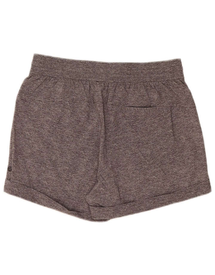 Shorts esportivos femininos Lululemon US 8 cinza médio manchado
