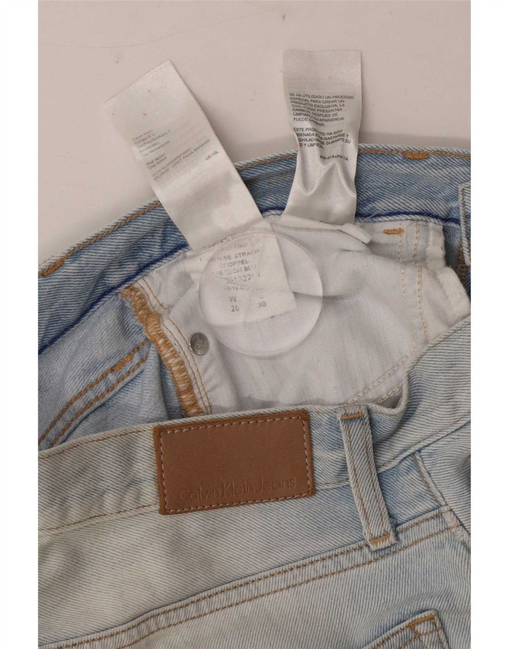 Calça jeans reta feminina Calvin Klein W28 L25 algodão azul