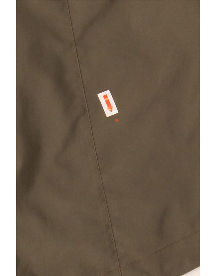 Jaqueta de chuva feminina com capuz Jack Wolfskin Reino Unido 14/16 grande poliéster cáqui