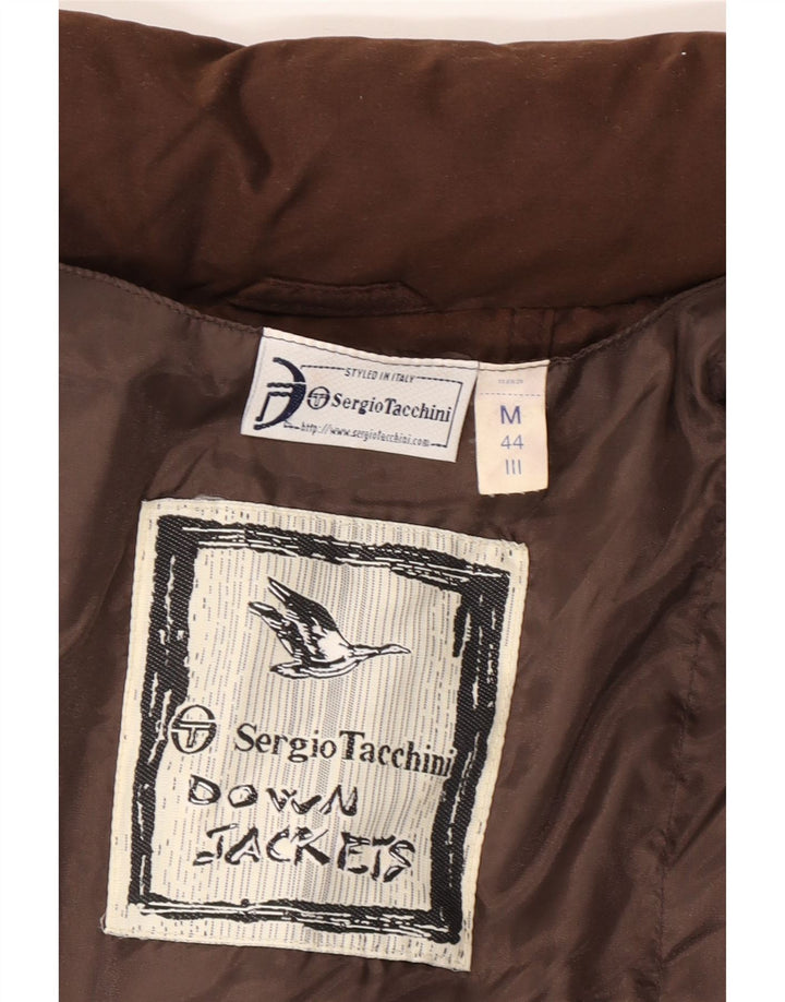 Jaqueta acolchoada feminina Sergio Tacchini UK 14 médio marrom poliamida