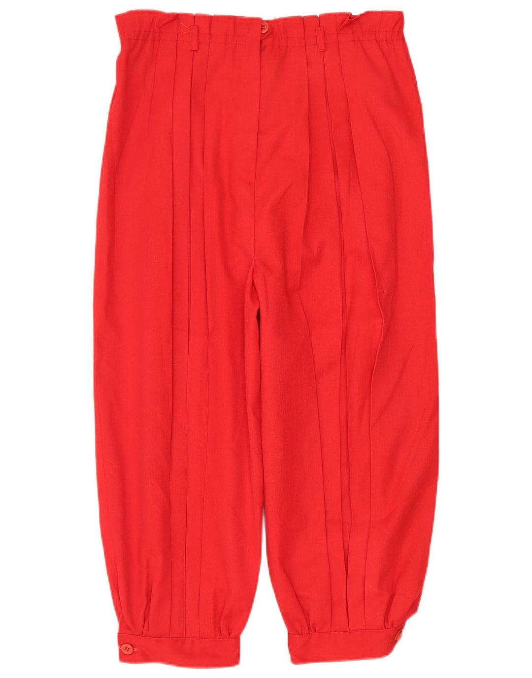 Calça capri feminina vintage de cintura alta W28 L18 poliéster vermelho