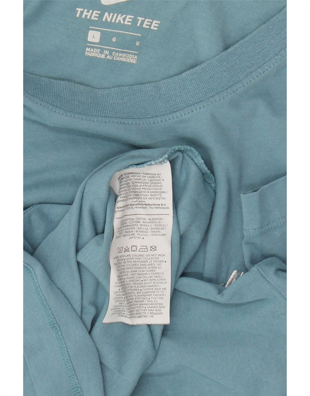 Camiseta masculina Nike grande algodão azul