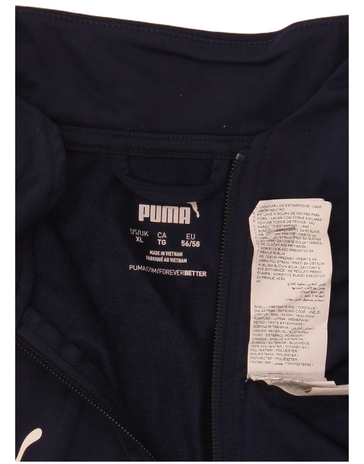 Puma Mens Zip Neck Pullover Treino Top XL Azul Marinho Poliéster