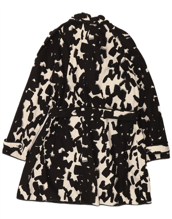 Sobretudo feminino HOBBS com padrão abstrato reversível Reino Unido 16 grande preto