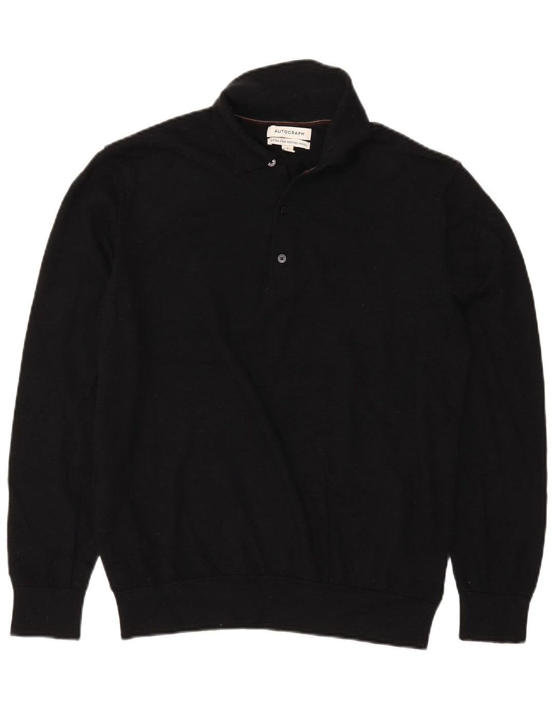 Suéter masculino Marks & Spencer Autograph Polo com gola grande preto