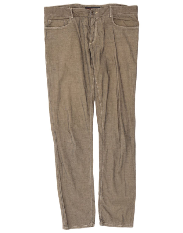 Trussardi Mens Slim Fit Calça Casual IT 50 Grande W36 L32 Algodão Cinza