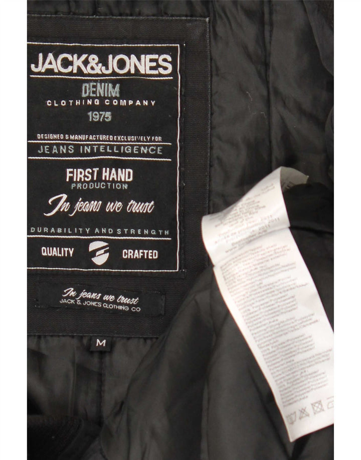 Jaqueta bomber masculina Jack & Jones Reino Unido 38 poliéster preto médio