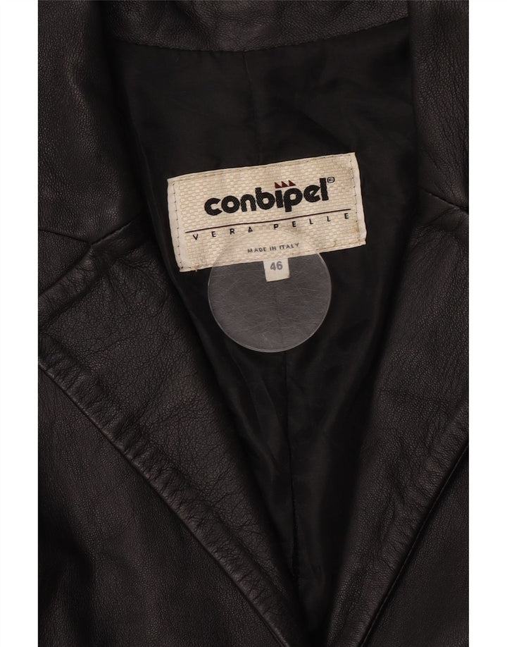Jaqueta de couro feminina Conbipel IT 46 grande couro preto