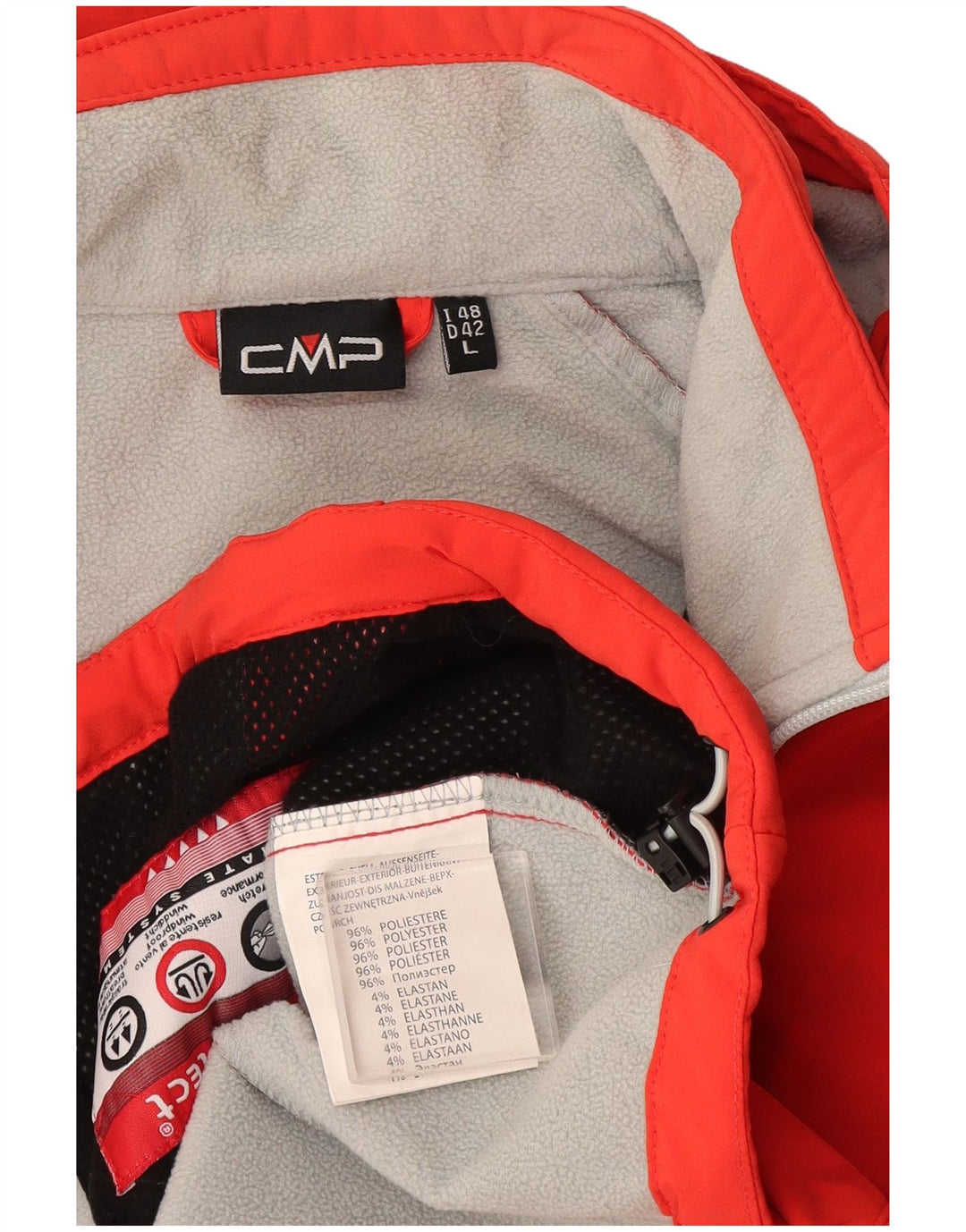 Jaqueta corta-vento com capuz feminino CMP EU 42 poliéster laranja grande