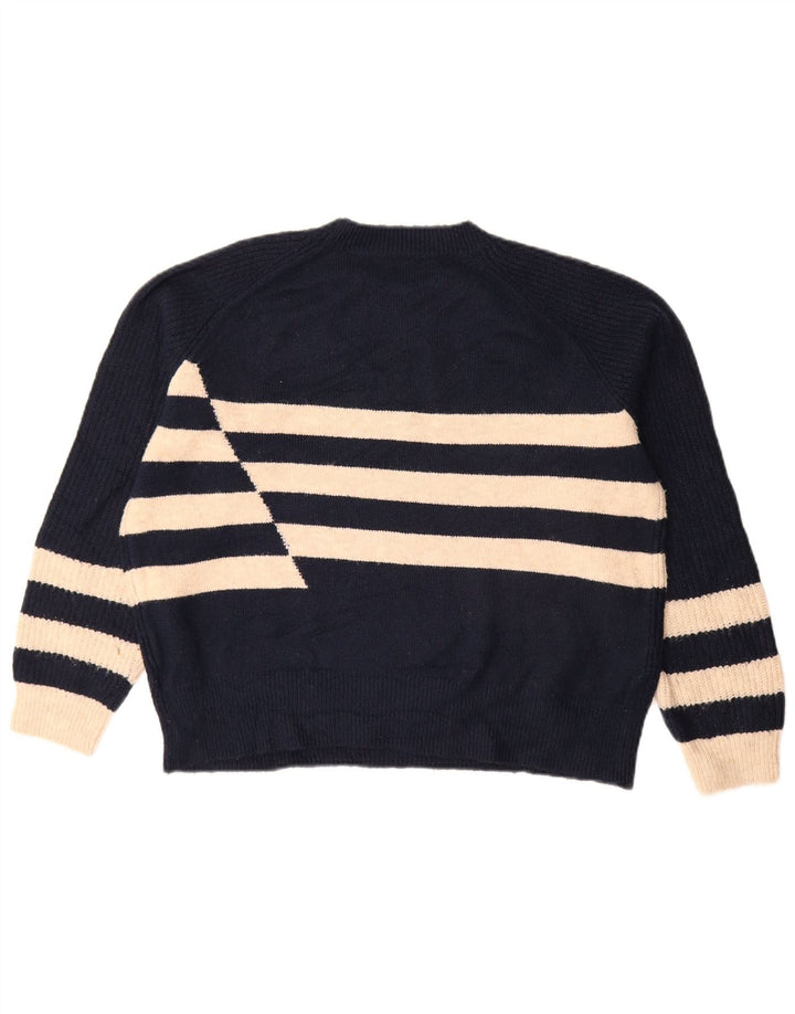 Suéter feminino Marks & Spencer com gola redonda Reino Unido 14 médio azul marinho