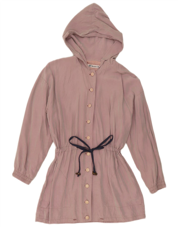 Jaqueta feminina vintage com capuz UK 14 Roxo médio