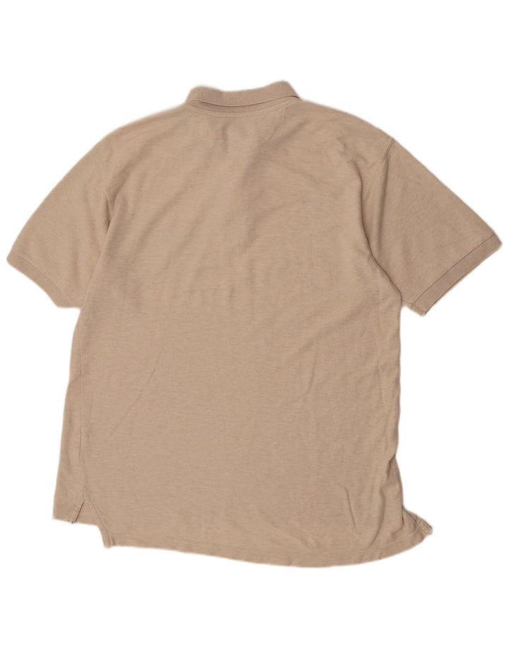 Camisa polo masculina CHAPS RALPH LAUREN algodão manchado bege médio