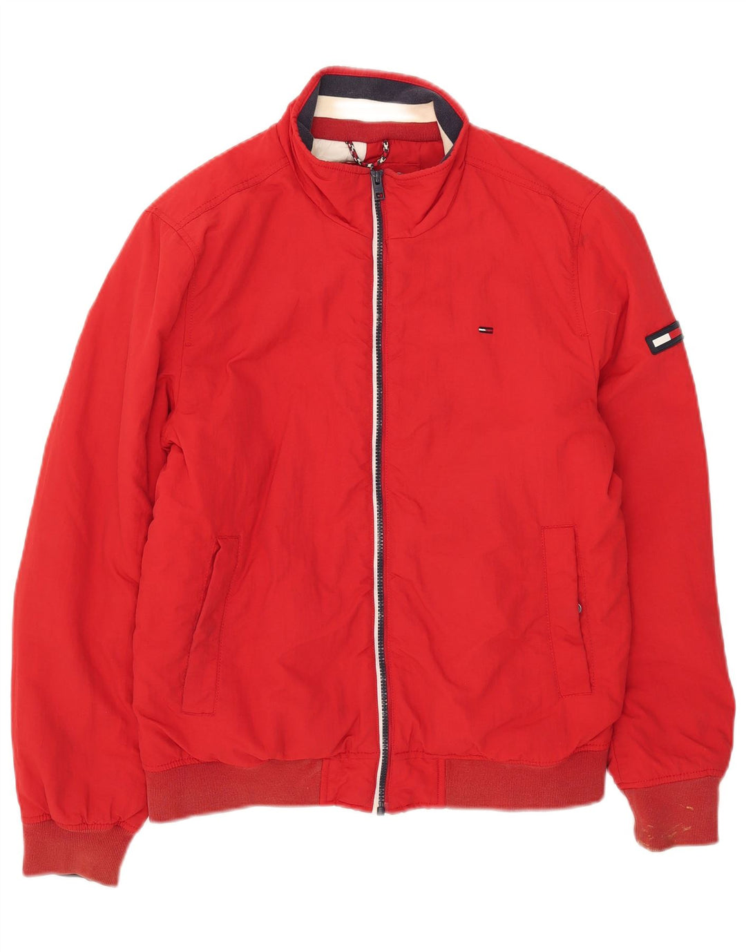 Jaqueta bomber masculina Tommy Hilfiger UK 36 pequena poliamida vermelha