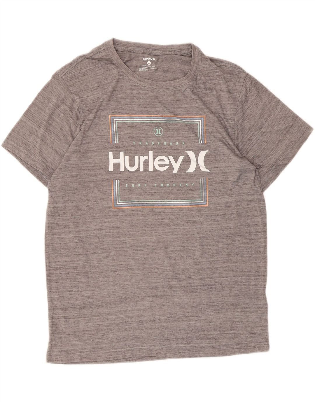 Camiseta masculina Hurley com estampa gráfica cinza médio poliéster