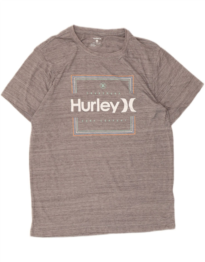 Camiseta masculina Hurley com estampa gráfica cinza médio poliéster