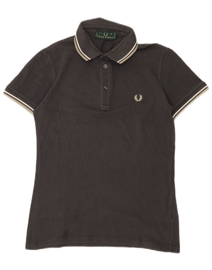 Camisa polo masculina Fred Perry pequena cinza algodão