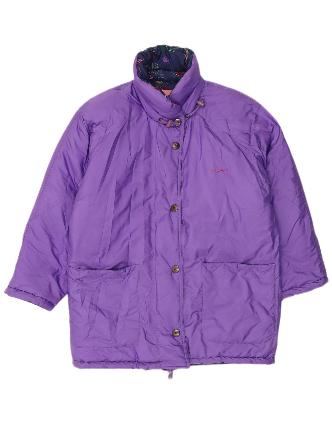 Jaqueta de esqui oversized reversível feminina Stratos EU 44 XL roxo poliéster