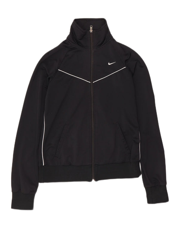 Nike Womens Tracksuit Top Jacket UK 14 Médio Preto